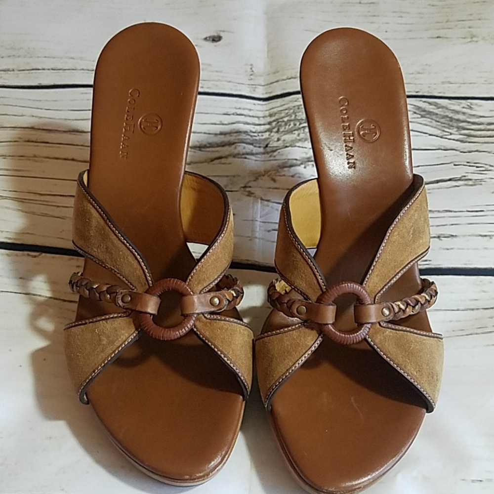 Cole Haan suede and leather sandals